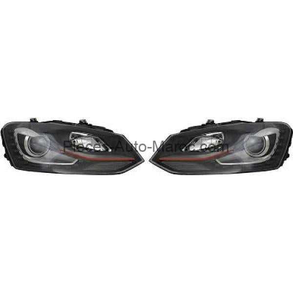 KIT DE PROJECTEURS PRINCIPAUX H7 H7 NOIR VERSION GTI OPTIC VOLKSWAGEN POLO MAROC