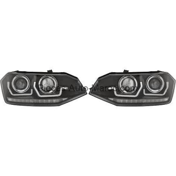 KIT DE PROJECTEURS PRINCIPAUX POUR CIRCULATION À DROIT H7 NOIR VOLKSWAGEN POLO MAROC