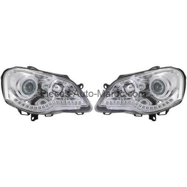 SET DE DEUX PHARES PRINCIPAUX H1 H1 CHROME VOLKSWAGEN POLO AU MAROC