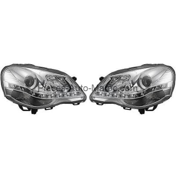 SET DE DEUX PHARES PRINCIPAUX H1 H1 CHROME VOLKSWAGEN POLO MAROC