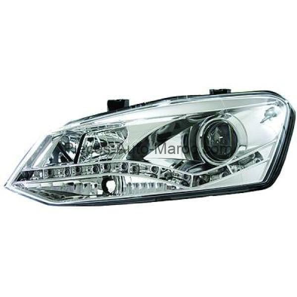SET DE DEUX PHARES PRINCIPAUX H7 H1 CHROME VOLKSWAGEN POLO MAROC