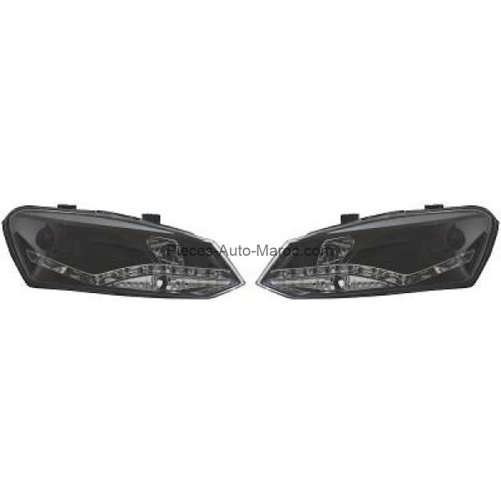 SET DE DEUX PHARES PRINCIPAUX H7 H1 LED VOLKSWAGEN POLO MAROC