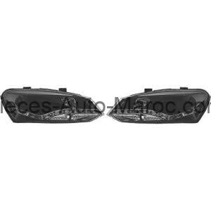 SET DE DEUX PHARES PRINCIPAUX H7 H1 NOIR VOLKSWAGEN POLO MAROC