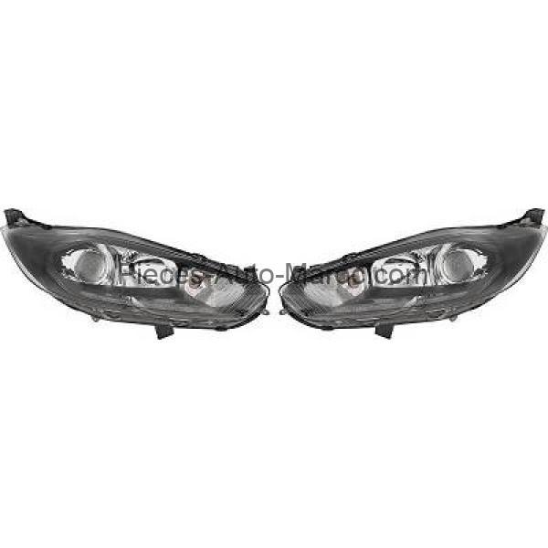 KIT DE PROJECTEURS PRINCIPAUX POUR CIRCULATION À DROIT H7 H1 NOIR FORD FIESTA MAROC