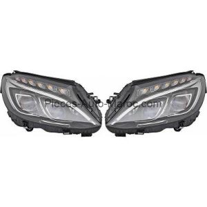 KIT DE PROJECTEURS PRINCIPAUX POUR CIRCULATION À DROIT LED NOIR MERCEDES C-KL. W205 MAROC