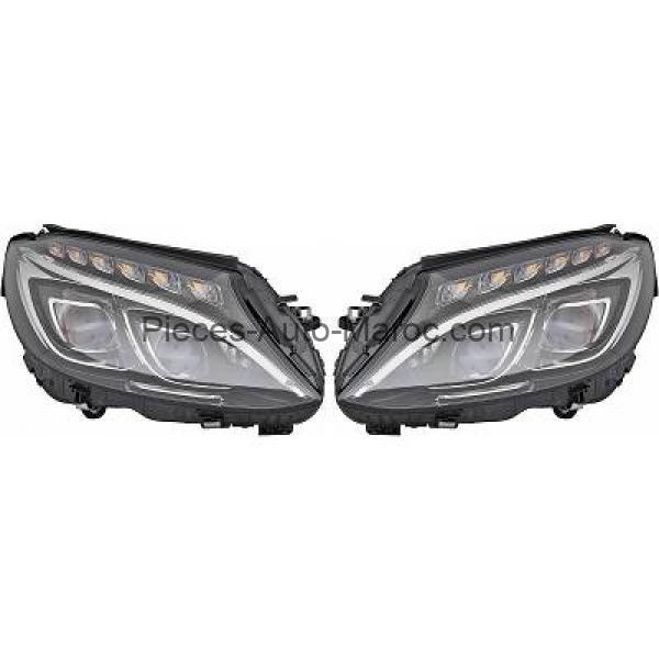 KIT DE PROJECTEURS PRINCIPAUX POUR CIRCULATION À DROIT LED NOIR MERCEDES C-KL. W205 MAROC
