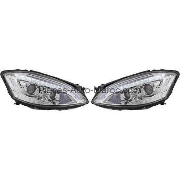Kit de projecteurs principaux D1S H7 limpide chrome Mercedes S-Kl. W221 MAROC