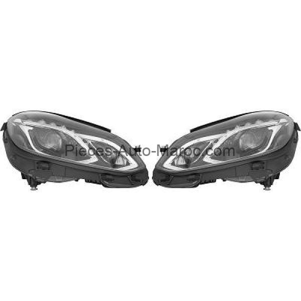 Kit de projecteurs principaux pour circulation à droit LED noir Mercedes E-Kl.E220-500 W212 MAROC