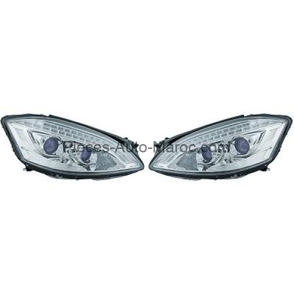 Set de deux phares principaux H9 H7 MERCEDES CLASSE S (W221) MAROC