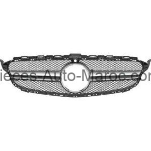 grille de calandre argent pour aide à la conduite avec trou(s) pour emblème Mercedes C-Kl. W205 MAROC