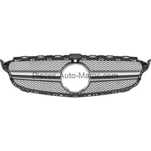 grille de calandre argent pour aide à la conduite avec trou(s) pour emblème Mercedes C-Kl. W205 MAROC