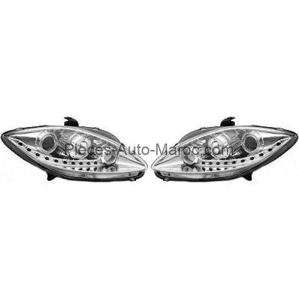 Set de Deux Phares Principaux H1/H1 Chrome SEAT ALTEA Maroc