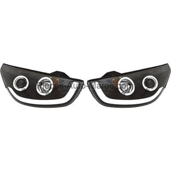 Set de Deux Phares Principaux H7-H1 Noir HYUNDAI IX35 Maroc