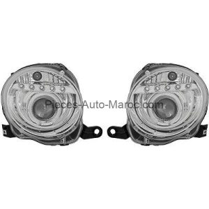 Set de Deux Phares Principaux H1 avec correcteur FIAT 500 + ABARTH de 07 à 15 Maroc