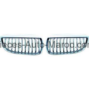 Set des Deux Grilles de Calandre Cadre et Lame Chrome Intérieur Noir BMW Série 3 (E90, E91) de 06 à 10 Maroc