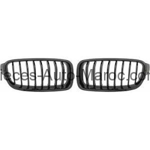 Grille de Calandre Brillant Noir 8 Nervures BMW 3-Reihe Lim-Tour.(F30-31) 11-15 Maroc