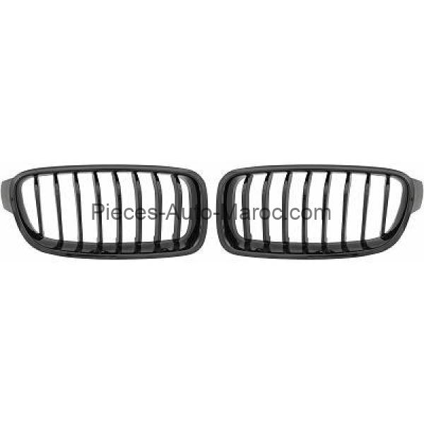 Grille de Calandre Brillant Noir 8 Nervures BMW 3-Reihe Lim-Tour.(F30-31) 11-15 Maroc