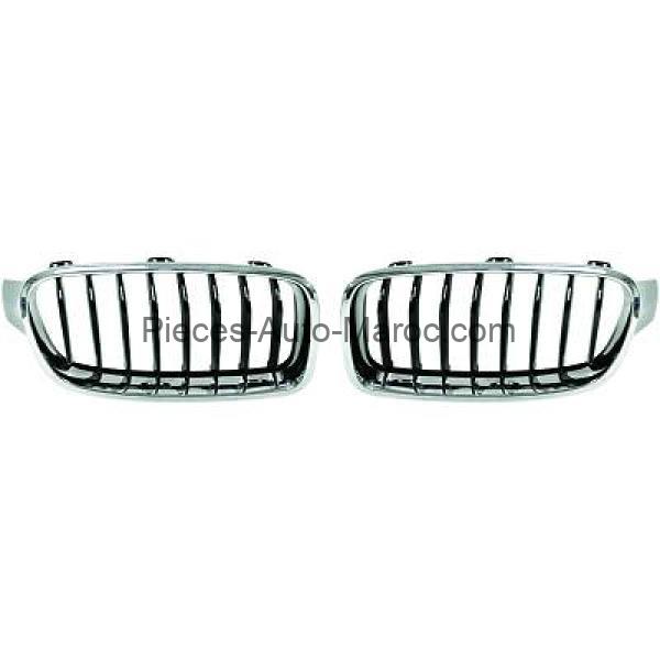 Grille de Calandre Chrome Noir BMW Série 3 (F30, F31) de 2011 à 15 Maroc