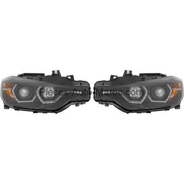 Kit de Projecteurs Principaux pour Circulation à Droit H7- H1 Limpide BMW 3-Reihe Lim-Tour.(F30-31) 11-15 Maroc