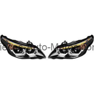 Set de Deux Phares Principaux H7- H1 Noir BMW Série 5 (E60, E61) de 03 à 08 Maroc