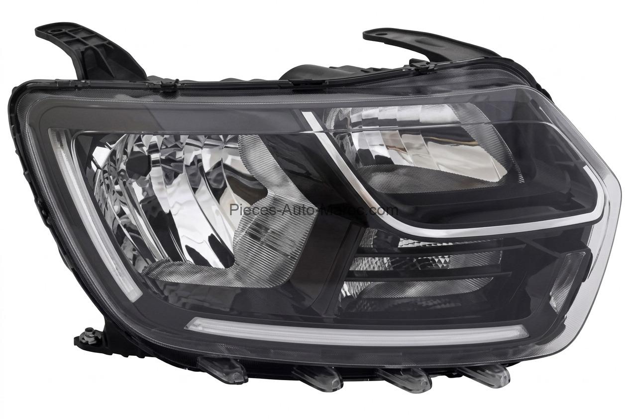 Phare Optique Avant Droit Dacia Duster après 2018 H7+H1 LED Électrique avec Moteur OEM 260103385R Maroc