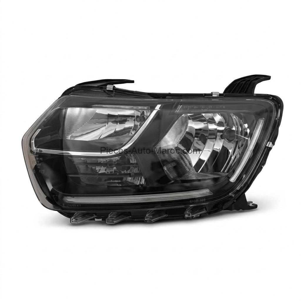 Phare Optique Avant Gauche Dacia Duster 2018-2023 H7 + H1 LED Électrique avec Moteur OEM 260603678R Maroc